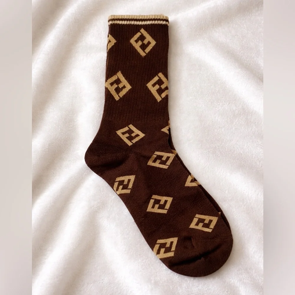 Luxury Fendi Crew Socks
